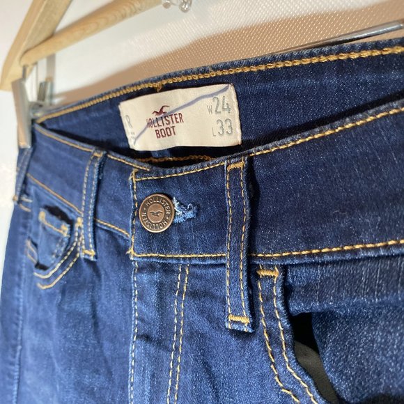 Hollister Womens Jeans Dark Wash Bootcut Blue Sz 24x33 - Picture 7 of 15